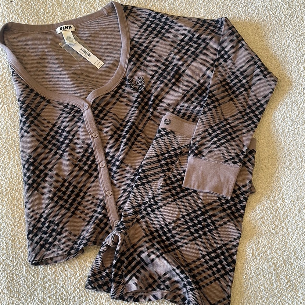 NWT PINK Plaid PJs set